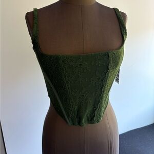Urban Outfitters Green Lace Crop Top